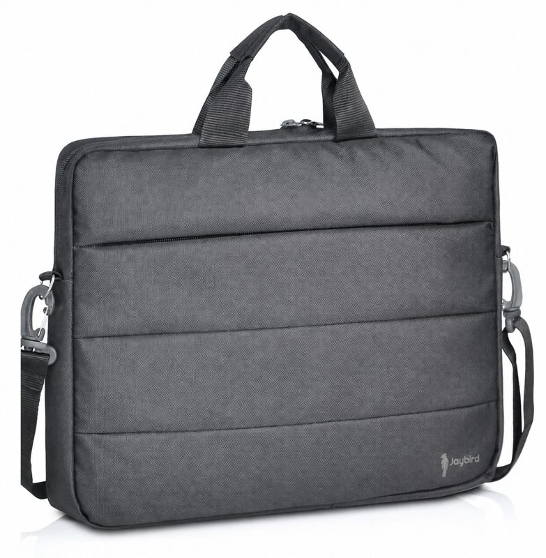 Anthracite Quilted Laptop Document Bag with Shoulder Strap