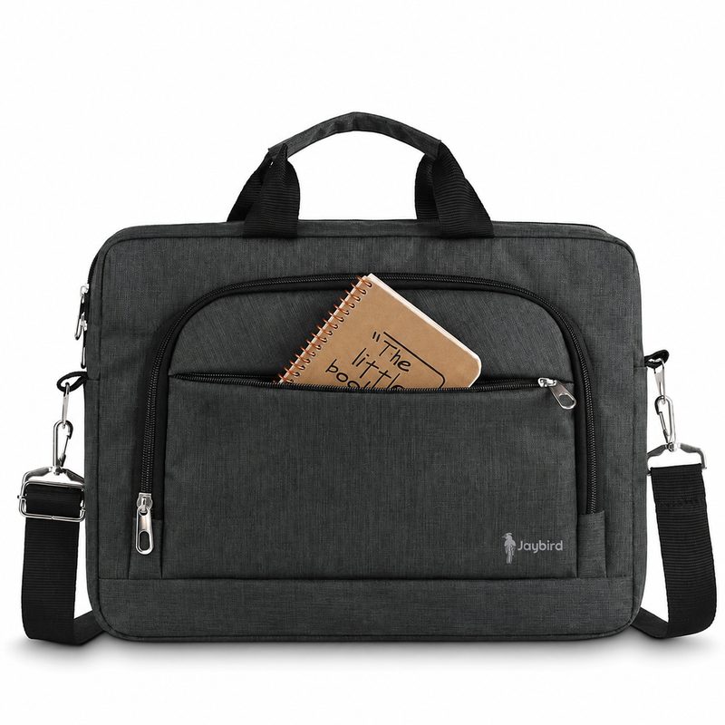 Anthracite Double-Pocket Laptop Briefcase