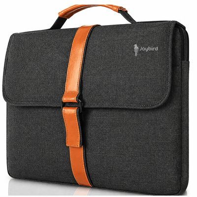 Antrasit Deri Kayış Detaylı Laptop & Evrak Çantası — Logo Baskılı