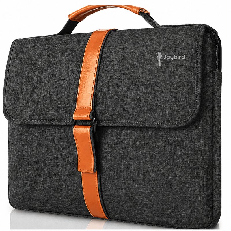 Anthracite Laptop & Document Bag with Leather Strap