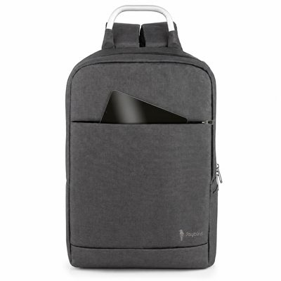 Antrasit Metal Saplı Slim Laptop Sırt Çantası — Logo Baskılı