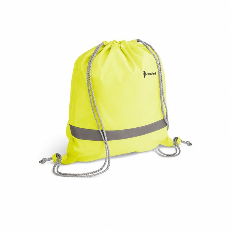 Fosforlu Neon Sarı Büzgülü İpli Sırt Çantası — Reflektörlü Güvenlik Gymsack
