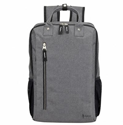 Gri Çift Saplı Notebook Sırt Çantası — Logo Baskılı