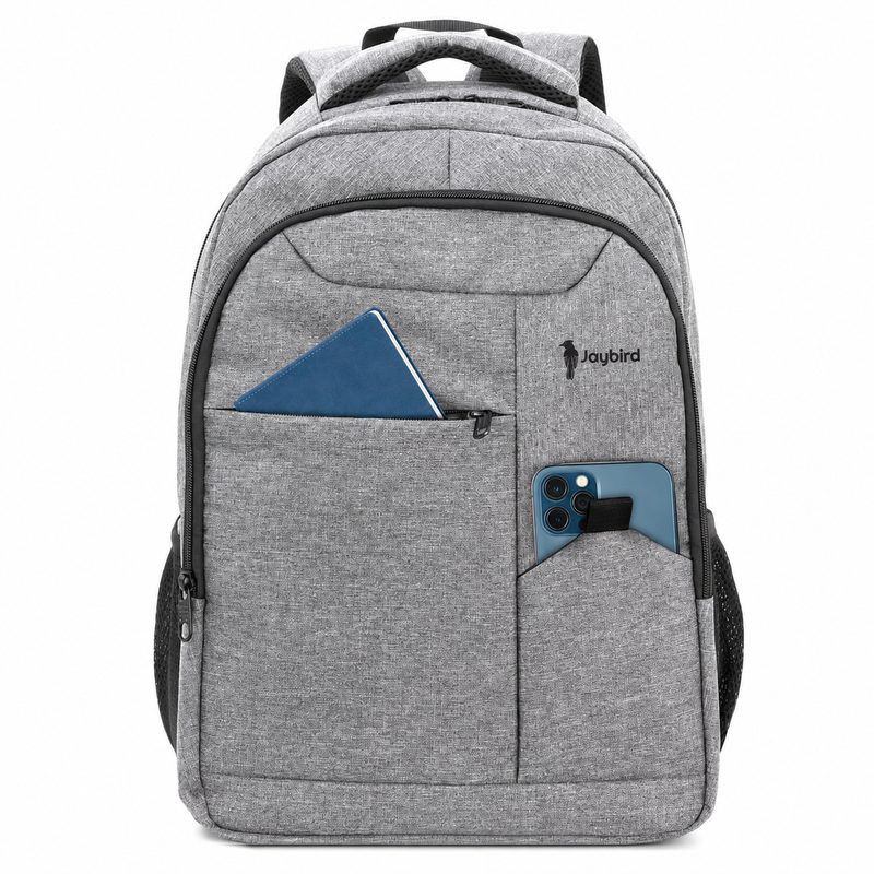 Grey Functional Daily Backpack with Bottle Pocket