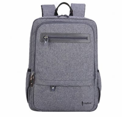 Gri Klasik Laptop Sırt Çantası — Logo Baskılı