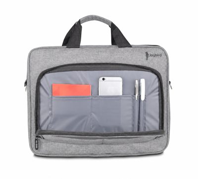 Gri Kongre Evrak Çantası — Organizerli İç Bölme Logo Baskılı Kurumsal Laptop Çantası