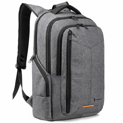 Gri Melanj Çok Bölmeli Laptop Sırt Çantası — Logo Baskılı Kurumsal Promosyon