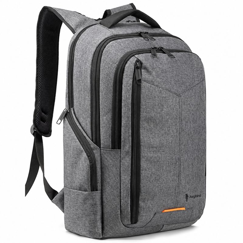 Grey Melange Multi-Compartment Laptop Backpack