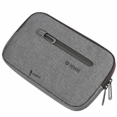 Gri Melanj El Çantası Organizer — Fermuarlı Logo Baskılı Promosyon Clutch