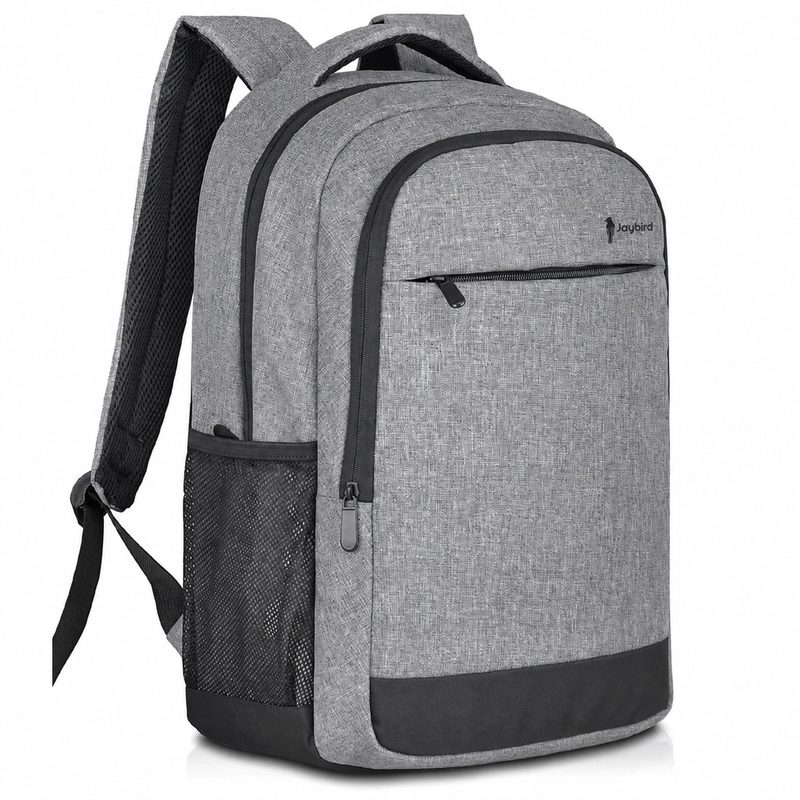 Grey Melange Laptop Backpack with Side Pocket