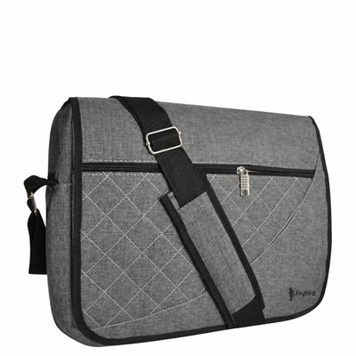 Gri Melanj Postacı Model Laptop Çantası — Logo Baskılı