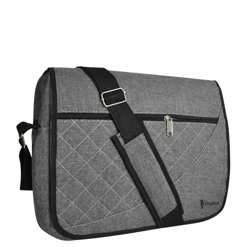 Gri Melanj Postacı Model Laptop Çantası — Logo Baskılı