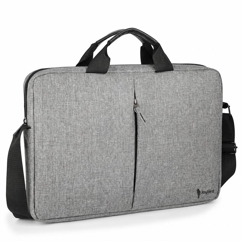 Gri Melanj Slim Laptop Notebook Çantası — Logo Baskılı