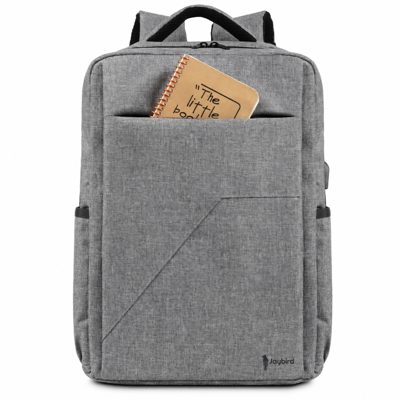 Gri Melanj USB'li Laptop Sırt Çantası — Logo Baskılı Kurumsal Promosyon