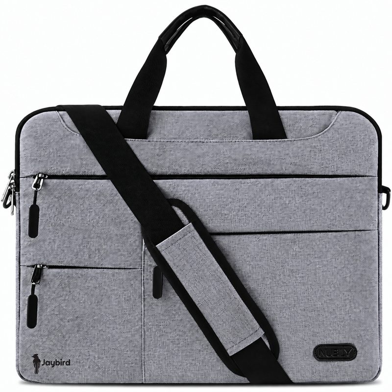 Grey Padded Laptop Bag with Strap