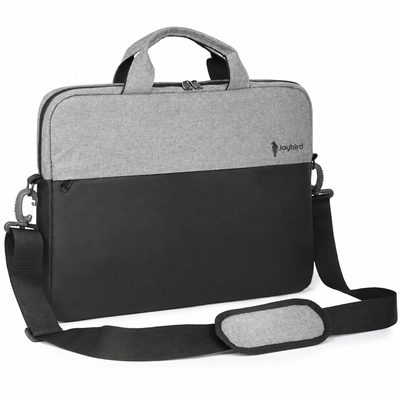 Gri ve Siyah İki Renk Laptop Notebook Çantası — Logo Baskılı