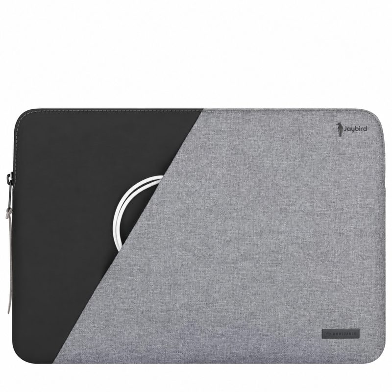 Gri-Siyah Küçük Ebat Laptop Çantası — Logo Baskılı Promosyon Notebook Kılıfı