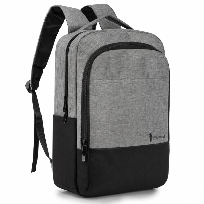 Grey and Black Slim Laptop Backpack