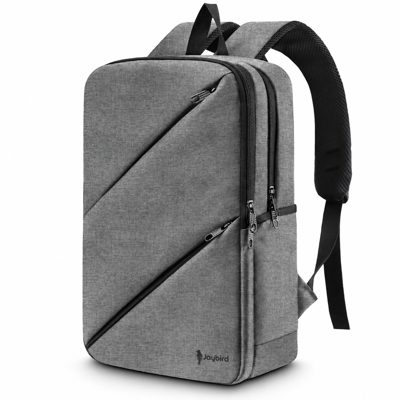 Gri Slim Laptop Sırt Çantası — Çapraz Fermuarlı Kurumsal Promosyon Çanta