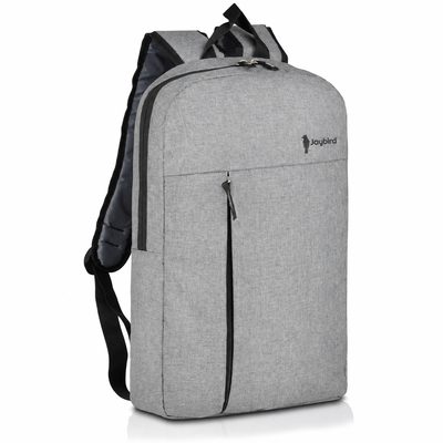 Gri Slim Laptop Sırt Çantası — Logo Baskılı