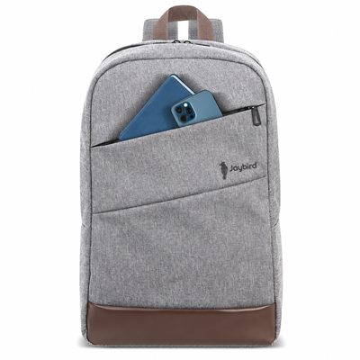 Gri Yeni Nesil Laptop Sırt Çantası — Yan Termos Cepli Logo Baskılı