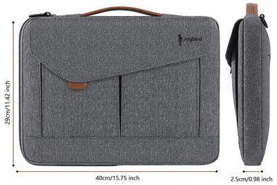 Gri Zarf Cepli Slim Laptop Çantası — Logo Baskılı