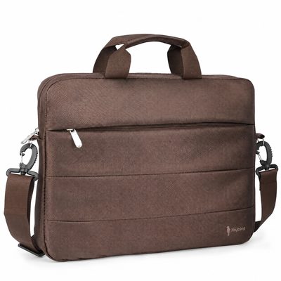 Kahverengi Çift Saplı Laptop & Notebook Çantası — Logo Baskılı