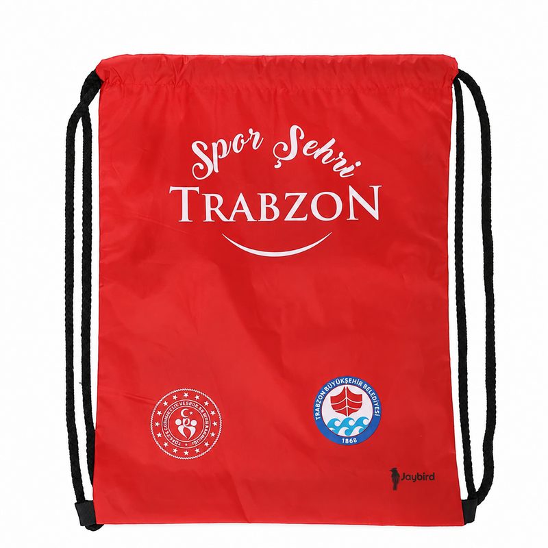 Red Water-Repellent Drawstring Sports Backpack