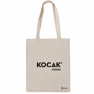 Krem Baskılı Bez Poşet Çanta — Logo Baskılı Promosyon Alışveriş Çantası