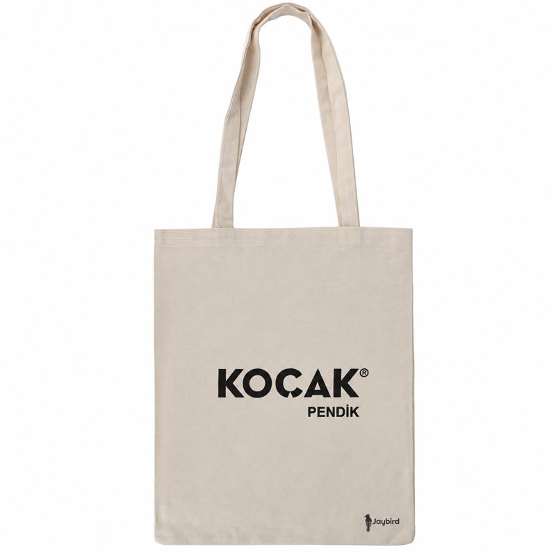 Krem Baskılı Bez Poşet Çanta — Logo Baskılı Promosyon Alışveriş Çantası