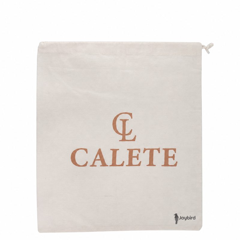 Cream Natural Canvas Drawstring Bag