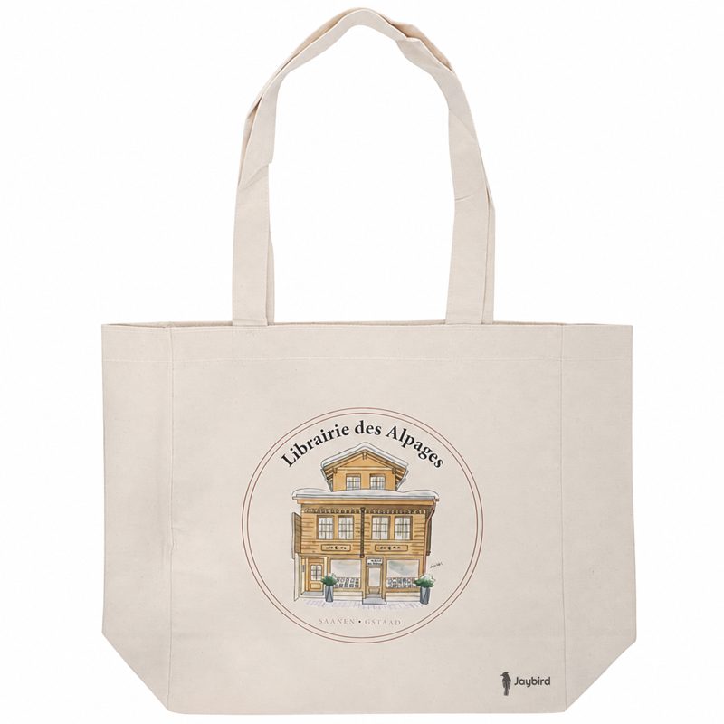 Cream Large-Capacity Gusseted Cotton Grocery Bag