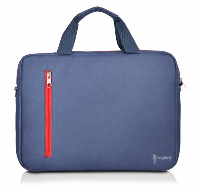 Lacivert Kongre Çantası — Kırmızı Fermuarlı Logo Baskılı Laptop & Evrak Çantası