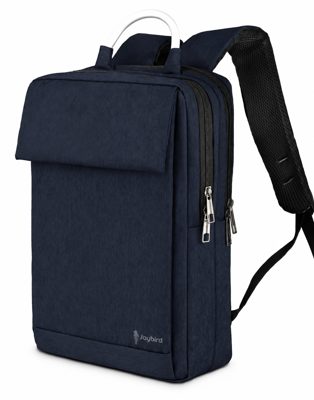 Lacivert Lüks Metal Saplı Laptop Sırt Çantası — Kapaklı Kurumsal Promosyon