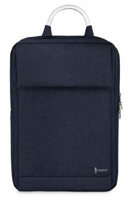 Lacivert Lüks Metal Saplı Sırt Çantası — Slim Ön Görünüm Kurumsal Laptop