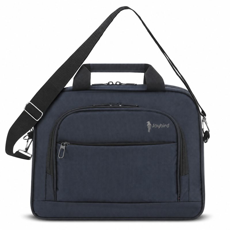 Navy Wide Laptop & Document Bag with Shoulder Strap