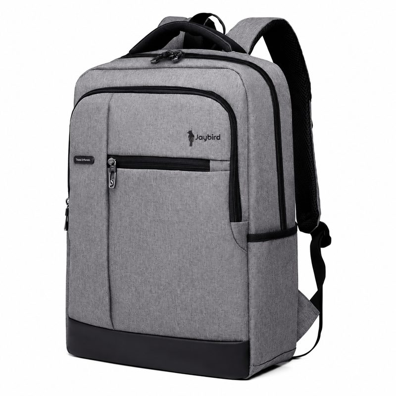 Navy Business Backpack with Vertical Front Zip