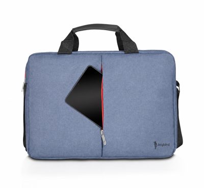 Mavi Kongre Laptop Evrak Çantası — Kırmızı Fermuar Detaylı Logo Baskılı Kurumsal Promosyon