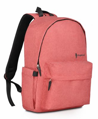 Mercan Kırmızısı Klasik Keten Sırt Çantası — Laptop Bölmeli Logo Baskılı Promosyon