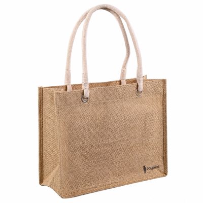 Naturel Jüt Plaj ve Alışveriş Çantası — Logo Baskılı Kurumsal Tote