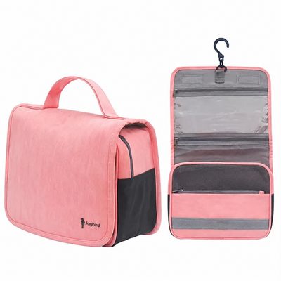 Pembe Askılı Seyahat Makyaj & Banyo Organizer Çantası — Logo Baskılı