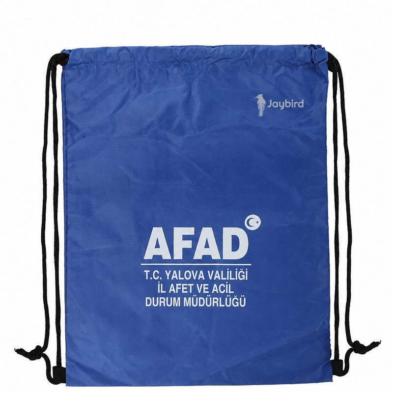 Royal Blue Water-Repellent Drawstring Backpack