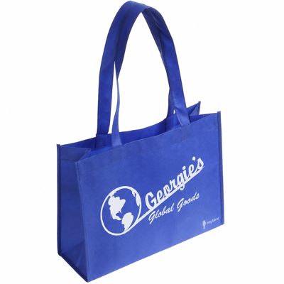 Saks Mavisi Elyaf Bez Alışveriş Çantası — Logo Baskılı Promosyon Tote