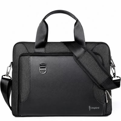 Siyah Deri Görünümlü Evrak & Laptop Çantası — Kurumsal Logo Baskılı Promosyon