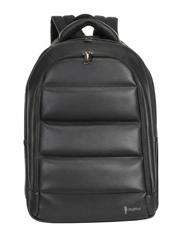 Black Leather-Look Quilted Backpack