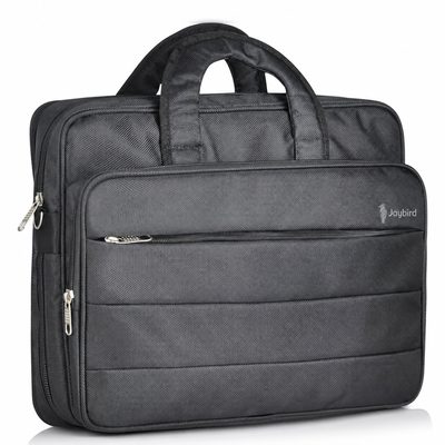 Siyah Geniş Bölmeli Executive Laptop Çantası — Logo Baskılı