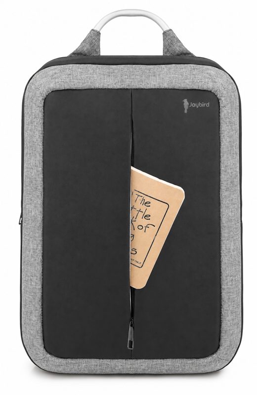 Siyah Gri Metal Saplı Sırt Çantası — Ön Cepli Notebook Bölmeli Kurumsal Promosyon