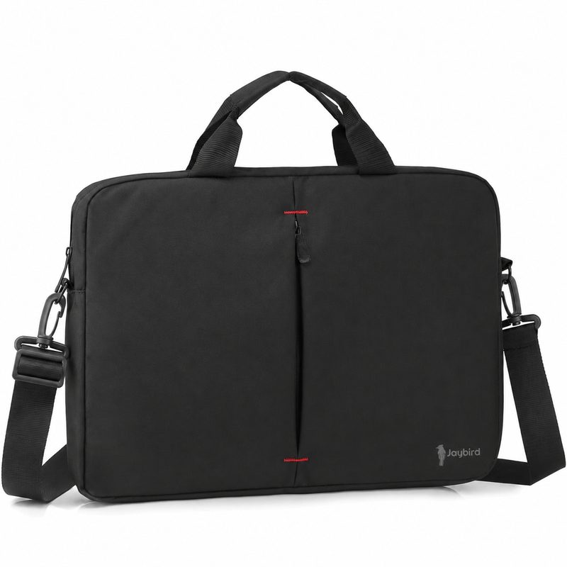 Black Laptop Bag with Red Stitching