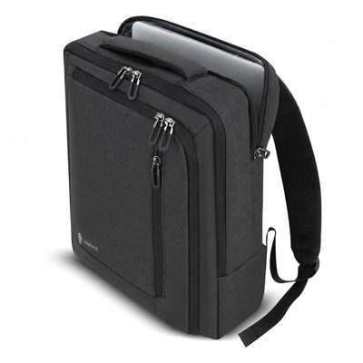 Siyah Laptop ve Sırt Çantası — 2'si 1 Arada Logo Baskılı Kurumsal Notebook Çantası