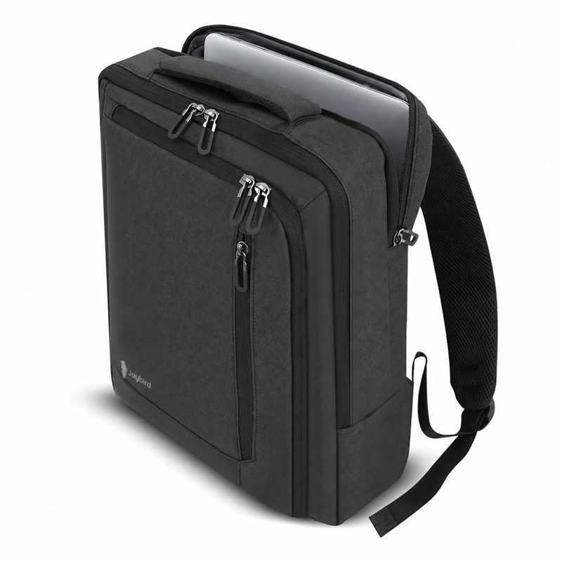 Siyah Laptop ve Sırt Çantası — 2'si 1 Arada Logo Baskılı Kurumsal Notebook Çantası